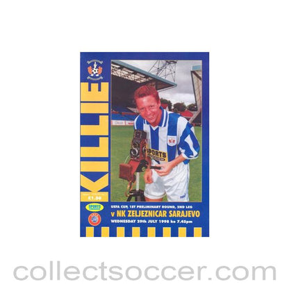 1998 - Kilmarnock v Zeljeznicar Saraevo official programme 29/07/1998 UEFA Cup