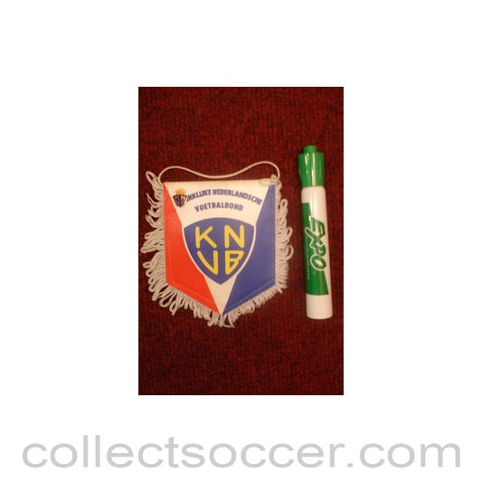 Koninklijke Netherlands Football Association small Pennant with a small badge once property of the football referee Neil Midgley
