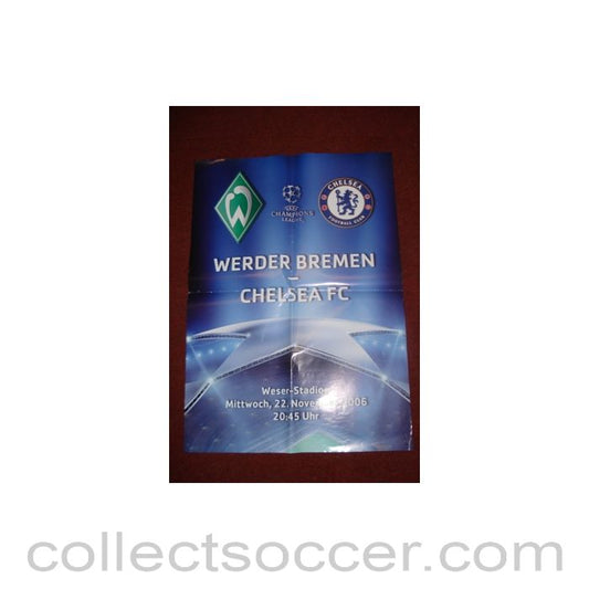 2006 - Werder Bremen, Germany v Chelsea 22/11/2006 large colout poster