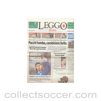 2003 - Lazio v Chelsea Leggo Italian Newspaper of 05/11/2003 the day after the match