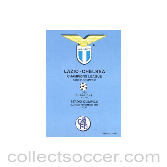 1999 - Lazio vChelsea unofficial programme 07/12/1999 in English, pirate
