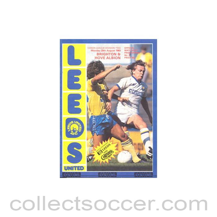 1983 - Leeds United v Brighton & Hove Albion official programme 29/08/1983 Canon League