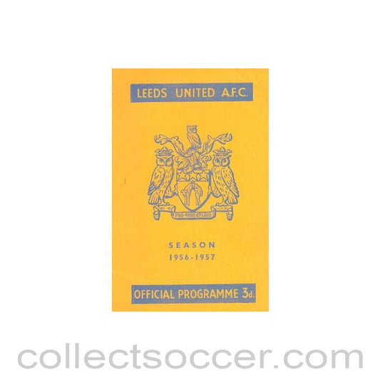 1956 - Leeds United vChelsea official programme 01/09/1956