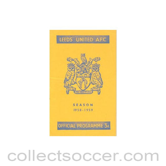 1959 - Leeds United vChelsea official programme 28/03/1959