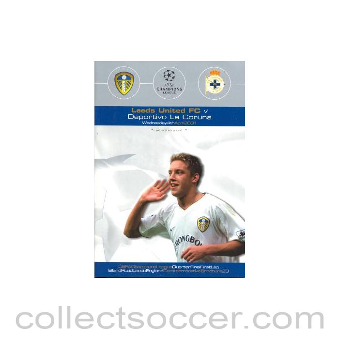 2001 - Leeds United v Deportivo la Coruna official programme 04/04/2001