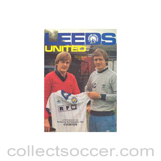 1981 - Leeds United v Everton official programme 02/09/1981 Football League