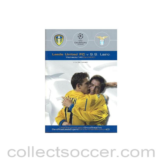 2001 - Leeds United v Lazio official programme 14/03/2001