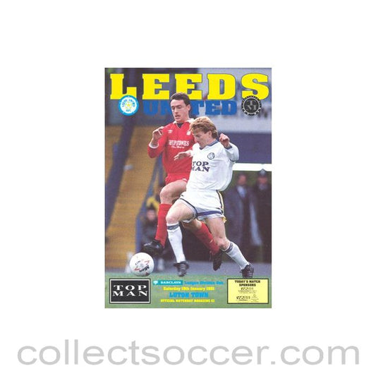 1991 - Leeds United v Luton Town official programme 19/01/1991 Football League