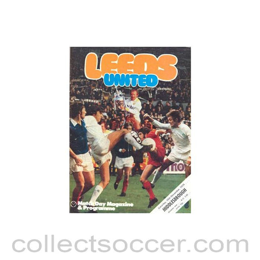 1974 - Leeds United v Middlesbrough official programme 16/11/1974 Football League