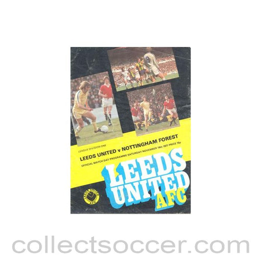 1977 - Leeds United v Nottingham Forest official programme 19/11/1977 Football League