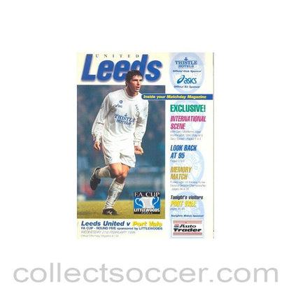 1996 - Leeds United v Port Vale official programme 21/02/1996 F.A. Cup