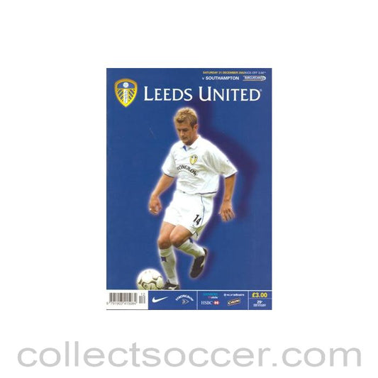 2002 - Leeds United v Southampton official programme 21/12/2002 Premier League