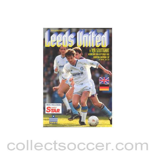 1992 - Leeds United v Stuttgart Germany official programme 30/09/1992
