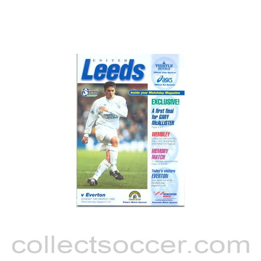 1996 - Leeds United v Everton official programme 10/03/1996