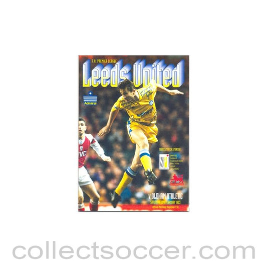 1993 - Leeds United v Oldham Athletic official programme 13/02/1993