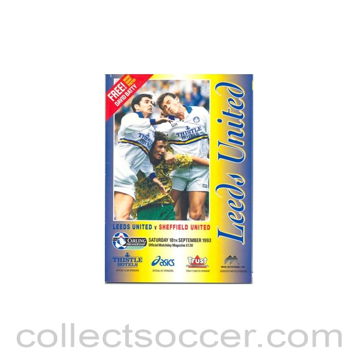 1993 - Leeds United v Sheffield United official programme 18/09/1993