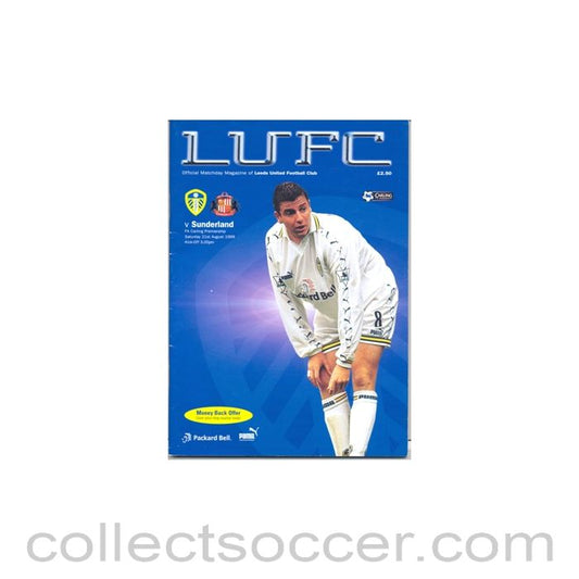 1999 - Leeds United v Sunderland official programme 21/08/1999