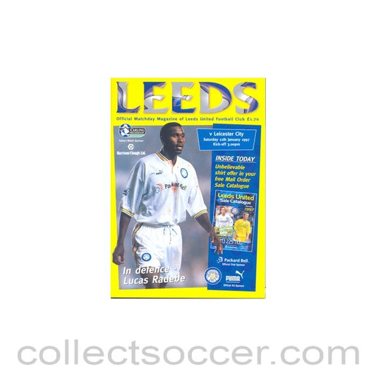 1997 - Leeds United v Leicester City official programme 11/01/1997