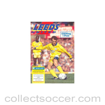 1992 - Leeds United v Luton Town official programme 29/02/1992