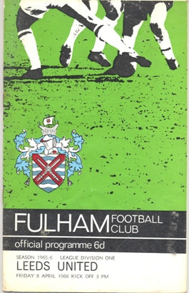 1966 - Fulham v Leeds United official programme 08/04/1966