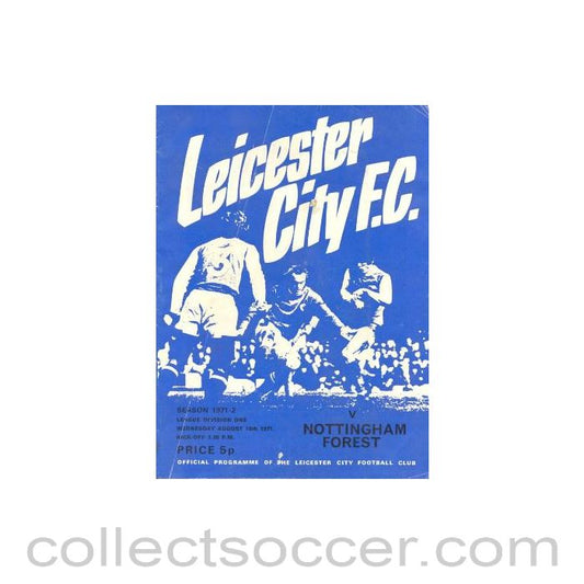 1971 - Leicester City v Nottingham Forest official programme 18/08/1971 Football League Cup