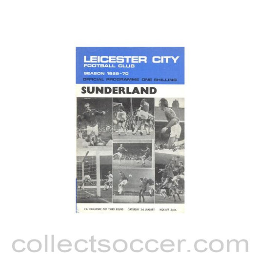 1970 - Leicester City v Sunderland official programme 03/01/1970 F.A. Cup
