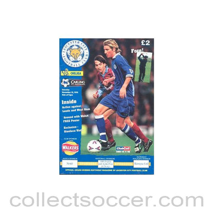 1998 - Leicester City vChelsea official programme 21/11/1998