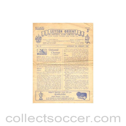 1957 - Leyton Orient vChelsea official programme 05/01/1957