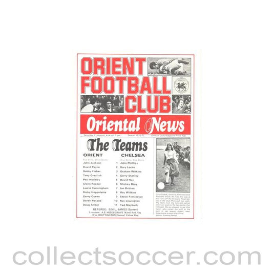 1976 - Leyton Orient v Chelsea official programme 21/08/1976