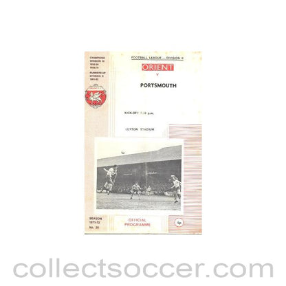 1972 - Leyton Orient v Portsmouth official programme 24/02/1972 Football League