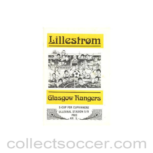 1979 - Lillestrom v Glasgow Rangers official programme 1979-1980