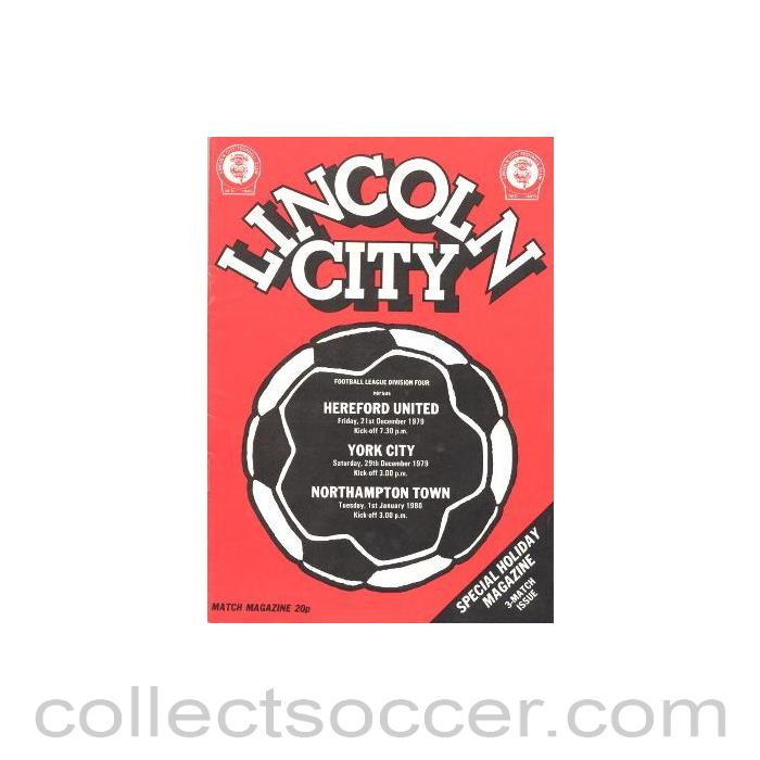 1979 - Lincoln City v Hereford United official programme 21/12/1979