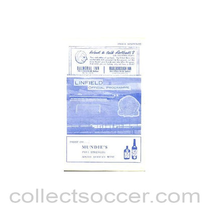 1968 - Linfield v Vitoria Setubal official programme 1968-1969