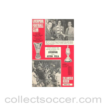 1976 - Liverpool v Aston Villa official programme 30/10/1976