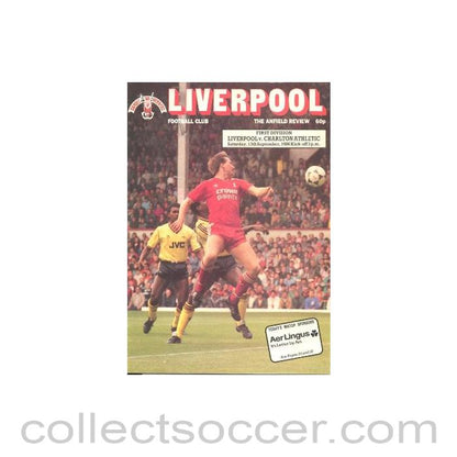 1986 - Liverpool v Charlton Athletic official programme 13/09/1986