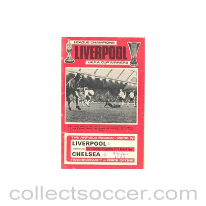 1973 - Liverpool v Chelsea official programme 08/09/1973, reduced price