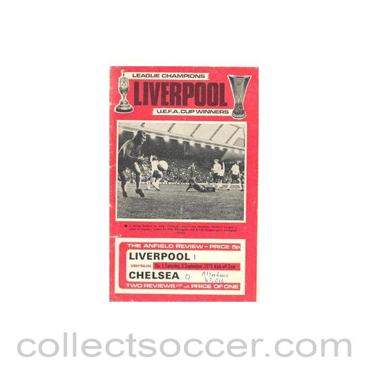 1973 - Liverpool v Chelsea official programme 08/09/1973, reduced price