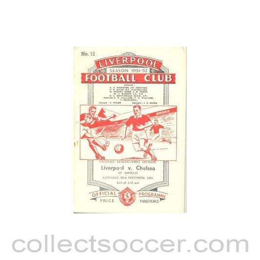 1951 - Liverpool vChelsea official programme 22/12/1951