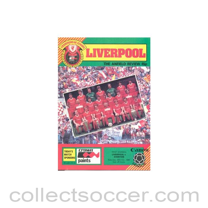 1984 - Liverpool v Everton official programme 20/10/1984