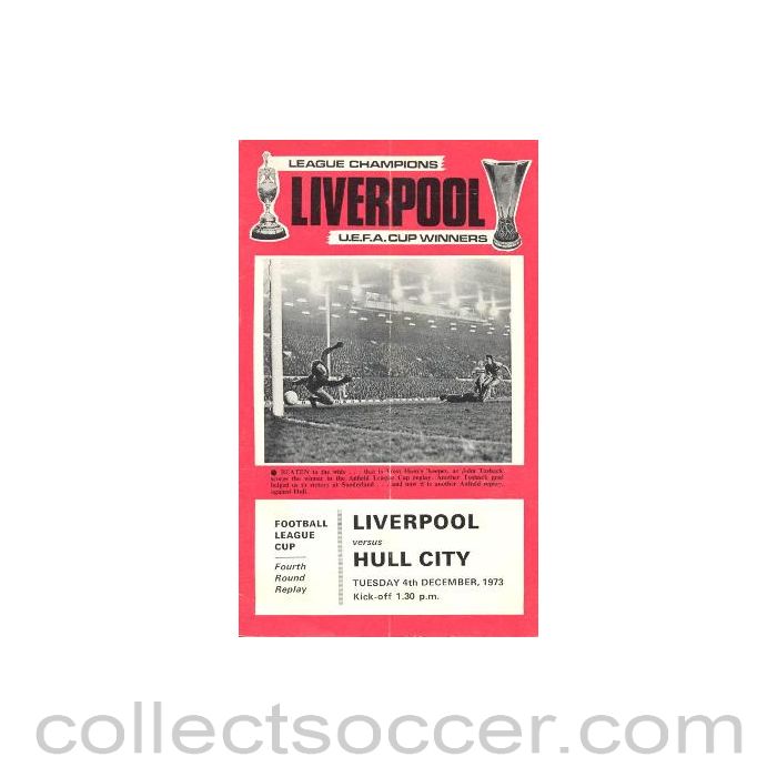 1973 - Liverpool v Hull City official programme 04/12/1973