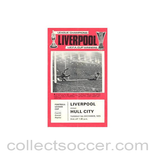 1973 - Liverpool v Hull City official programme 04/12/1973