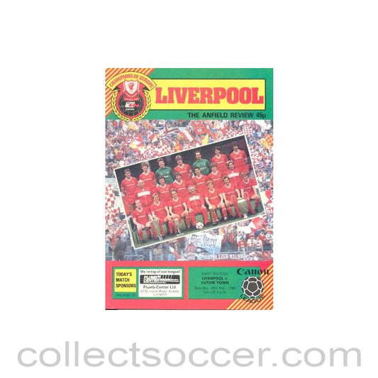 1984 - Liverpool v Luton Town official programme 29/12/1984
