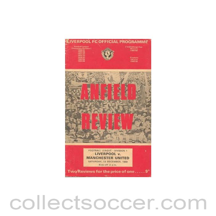 1969 - Liverpool v Manchester United official programme 13/12/1969 Football League