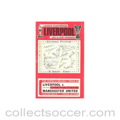 1973 - Liverpool v Manchester United official programme 22/12/1973 Football League