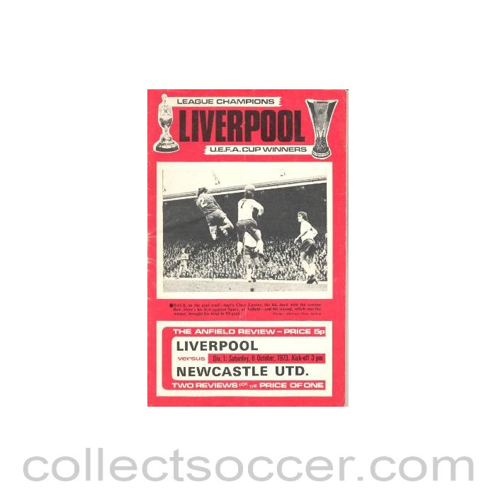 1973 - Liverpool v Newcastle United official programme 06/10/1973