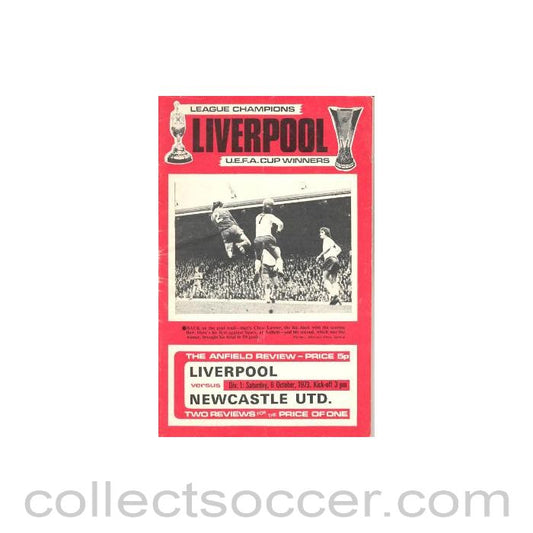 1973 - Liverpool v Newcastle United official programme 06/10/1973