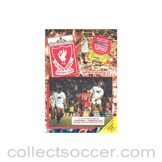 1990 - Liverpool v Norwich City official programme 31/01/1990