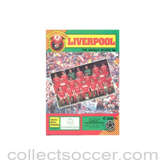 1985 - Liverpool v Nottingham Forest official programme 02/03/1985
