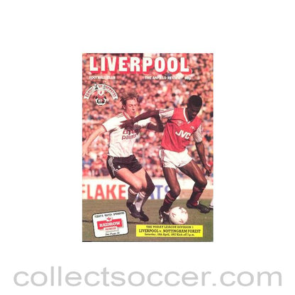 1987 - Liverpool v Nottingham Forest official programme 18/04/1987