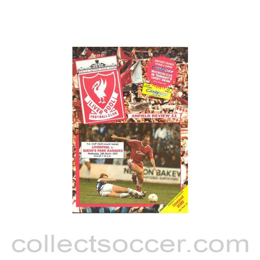 1990 - Liverpool v Queen's Park Rangers official programme 14/03/1990